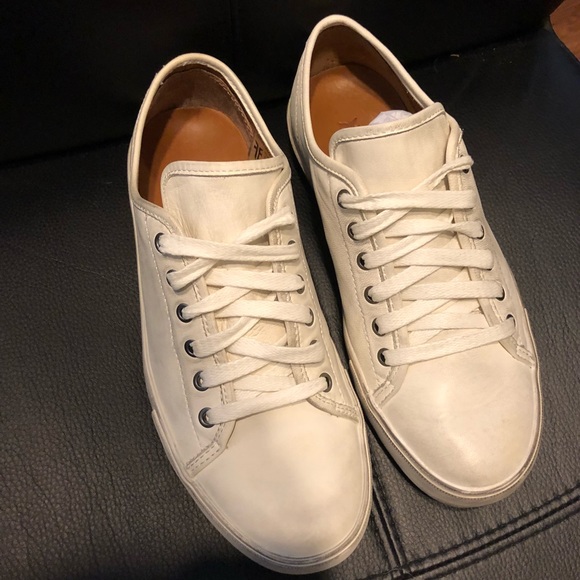 Frye Brett Low Sneakers (White Leather) - Picture 3 of 7